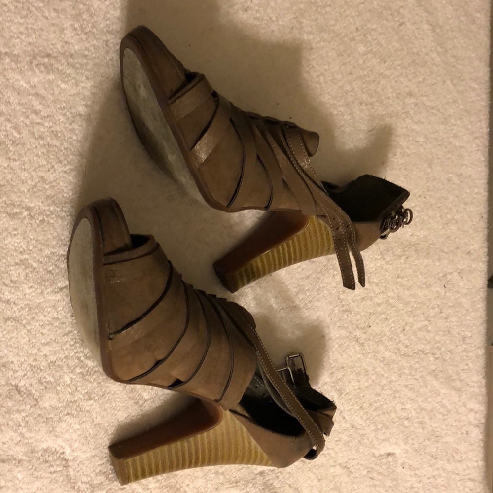 Tan suede heels
